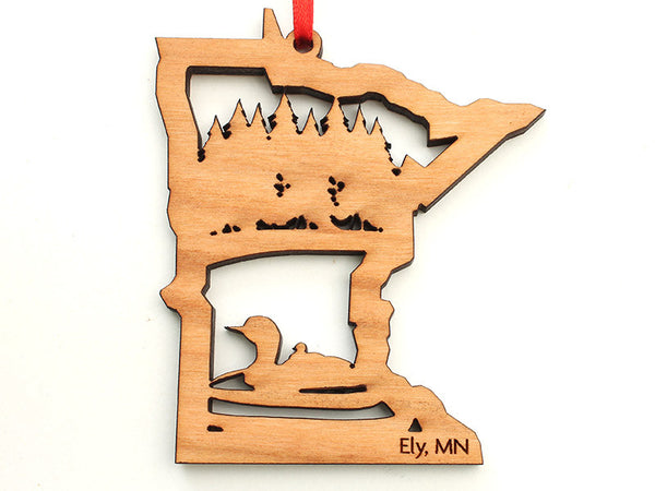 Mealey's Custom Loon Insert Minnesota Ornament - Nestled Pines