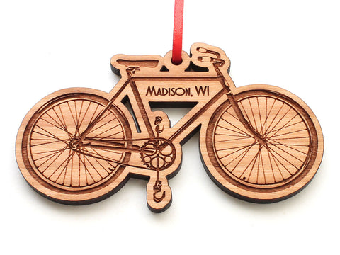 Madison Wisconsin City Bicycle Ornament