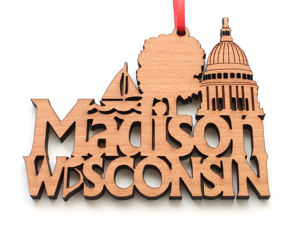 Madison Wisconsin Capital City Text Ornament