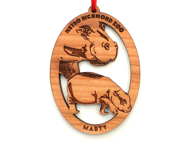 Marty the Hippo Oval Ornament