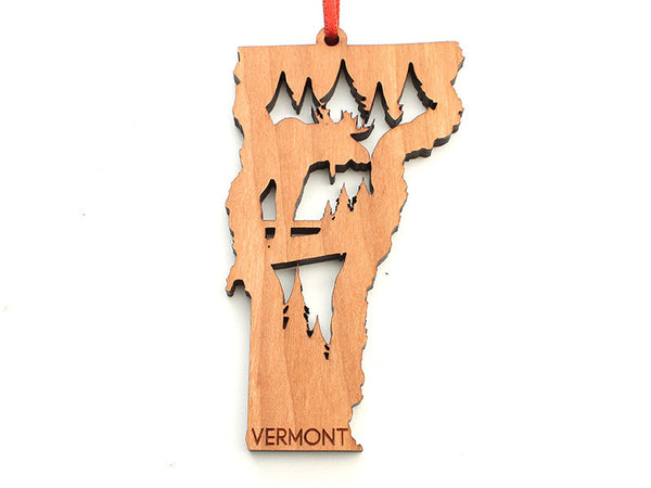 Northshire Bookstore Vermont State Shape Moose Insert Ornament - Nestled Pines