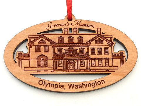 Olympia Washington Governor's Mansion Oval Custom Ornament Alt