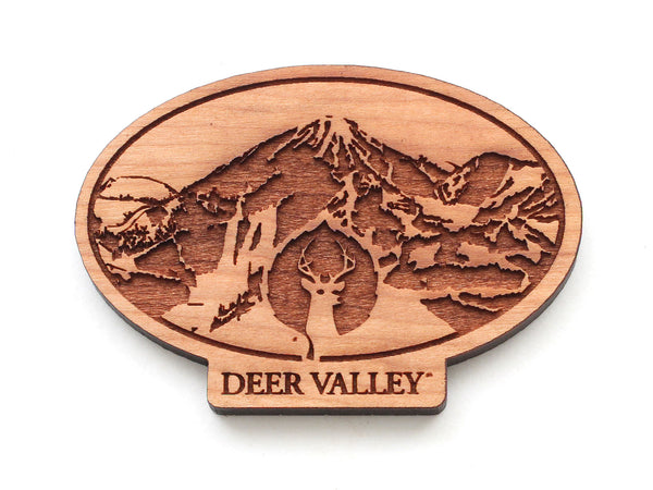 Deer Valley Mountain Ski Runs Oval Magnet