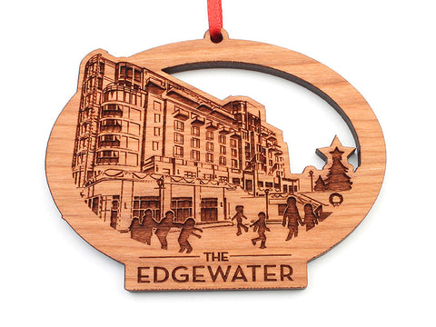 The Edgewater Hotel Custom Oval Ornament - Nestled Pines