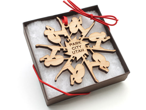 Park City Utah Skier Snowflake Ornament