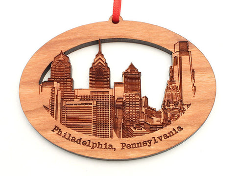 Philadelphia City Skyline Oval Ornament