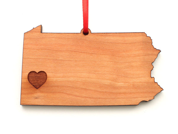 Pittsburgh Pennsylvania State Heart Ornament