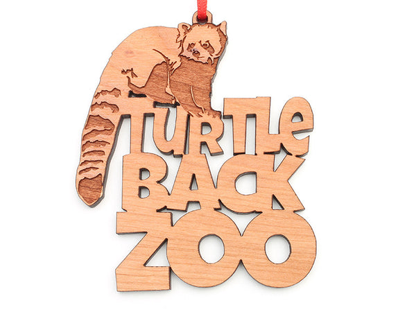 Turtle Back Zoo Red Panda Text Ornament - Nestled Pines