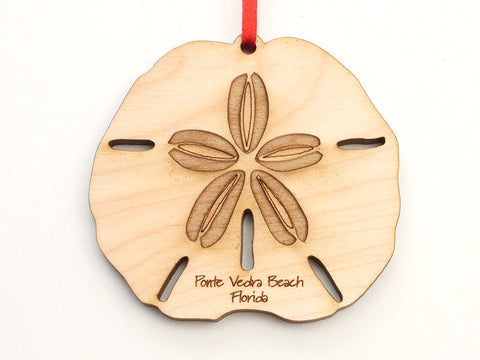 Ponte Vedra Beach Florida Sand Dollar Custom Ornament - Nestled Pines
