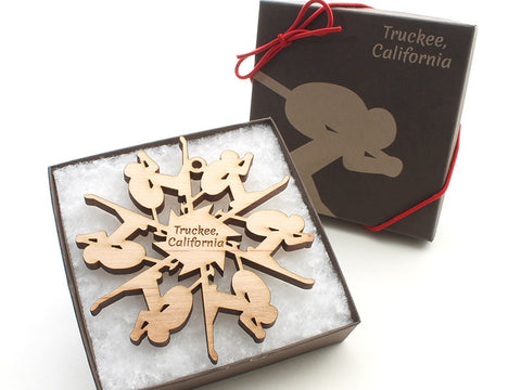 Truckee Skier Flake Ornament - Nestled Pines