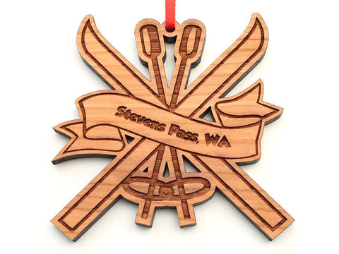 Stevens Pass Ski and Poles Ornament