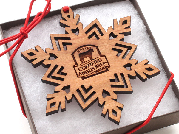 Certified Angus Logo Snowflake Ornament Gift Box