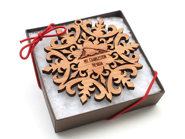 Red Rock Mount Charleston Snowflake Ornament - Nestled Pines