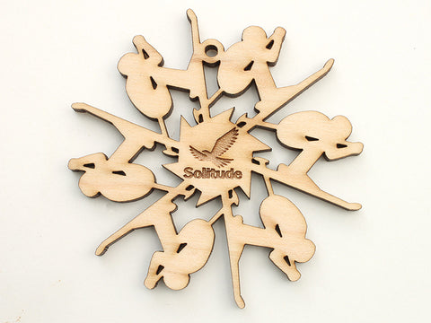 Solitude Downhill Skier Flake Custom Engraved Ornament - Nestled Pines - 1