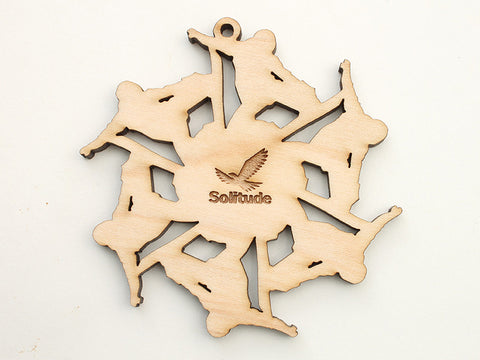 Solitude Snowboarder Flake Custom Engraved Ornament - Nestled Pines - 1