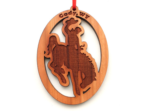 Steamboat Bucking Bronco Oval Ornament