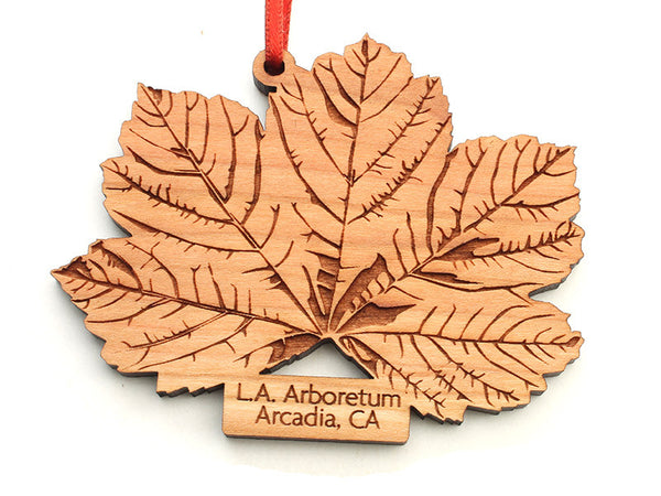 L. A. Arboretum Sycamore Leaf Custom Engraved Ornament - Nestled Pines