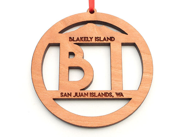 Blakely Island BI Text Custom Circle Ornament