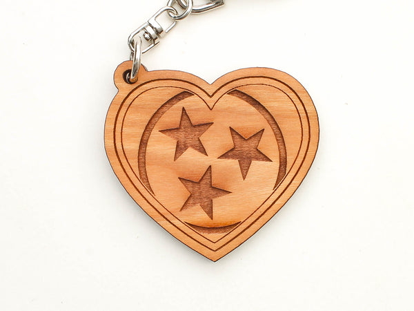 Old Glory Distilling Tennessee Flag Heart Key Chain