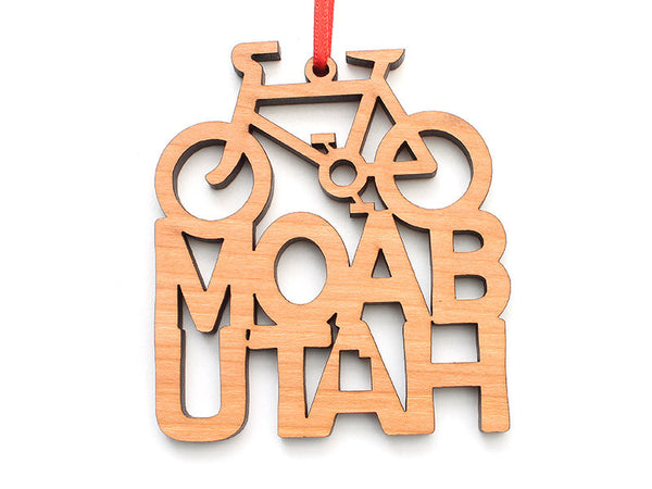 Moab Bike Text Ornament - Nestled Pines