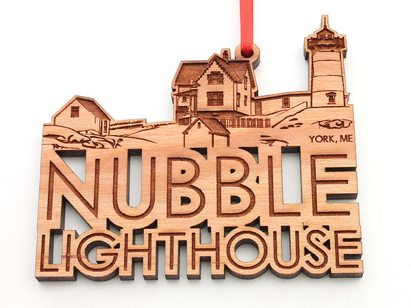 Nubble Lighthouse Custom Text Ornament