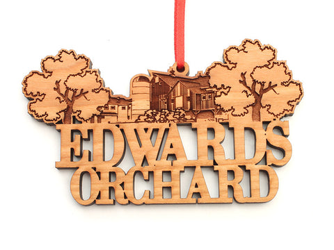 Edwards Orchard Custom Text Ornament - Nestled Pines