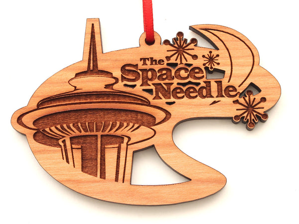 Space Needle Moon And Stars Ornament B