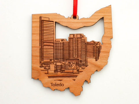 Toledo Ohio City Skyline Insert State Ornament B