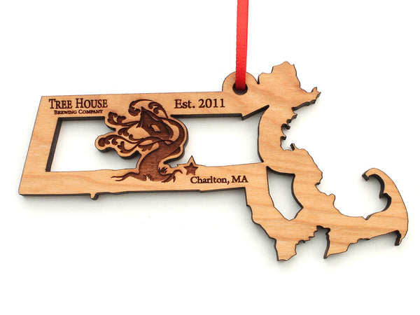 Tree House Brewing Company Massachusetts State Cut Out Logo Insert Ornament