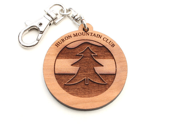 Huron Mountain Tree Logo Key Chain