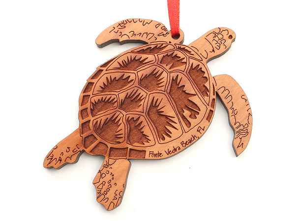 Ponte Vedra Beach Florida Sea Turtle Custom Ornament - Nestled Pines