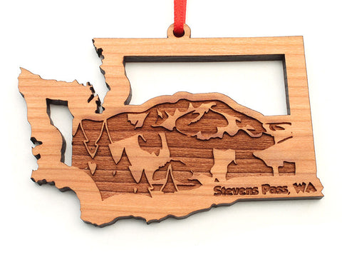 Stevens Pass Washington State Mountain Insert Ornament