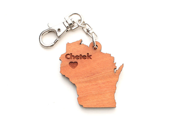 Lucky Day WI Key Chain ND Heart - Nestled Pines