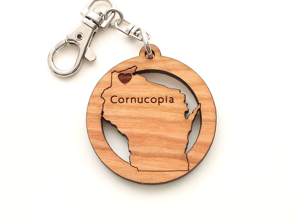 Good Earth Outfitters Cornucopia Wisconsin State Key Chain