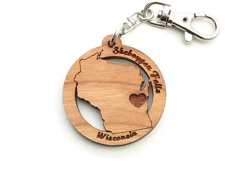 Tiny Tikes Corner Wisconsin State Custom Key Chain - Nestled Pines