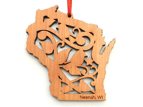 Red Door Retail Wisconsin State Bird Ornament - Nestled Pines
