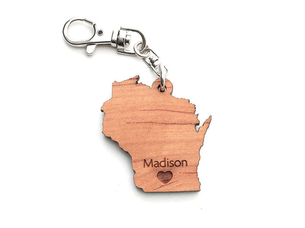 Wisconsin State Key Chain - Nestled Pines