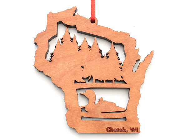 Lucky Day WI Loon Insert Ornament ND - Nestled Pines