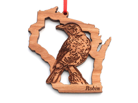Wisconsin State Bird Ornament - Robin