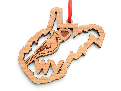 West Virginia State Cardinal Ornament - Nestled Pines