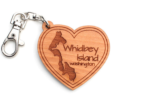 Admiralty Head Whidbey Island Heart Custom Key Chain - Nestled Pines